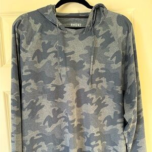 Long sleeve men’s grey camo hoodie by Rhône, XXL